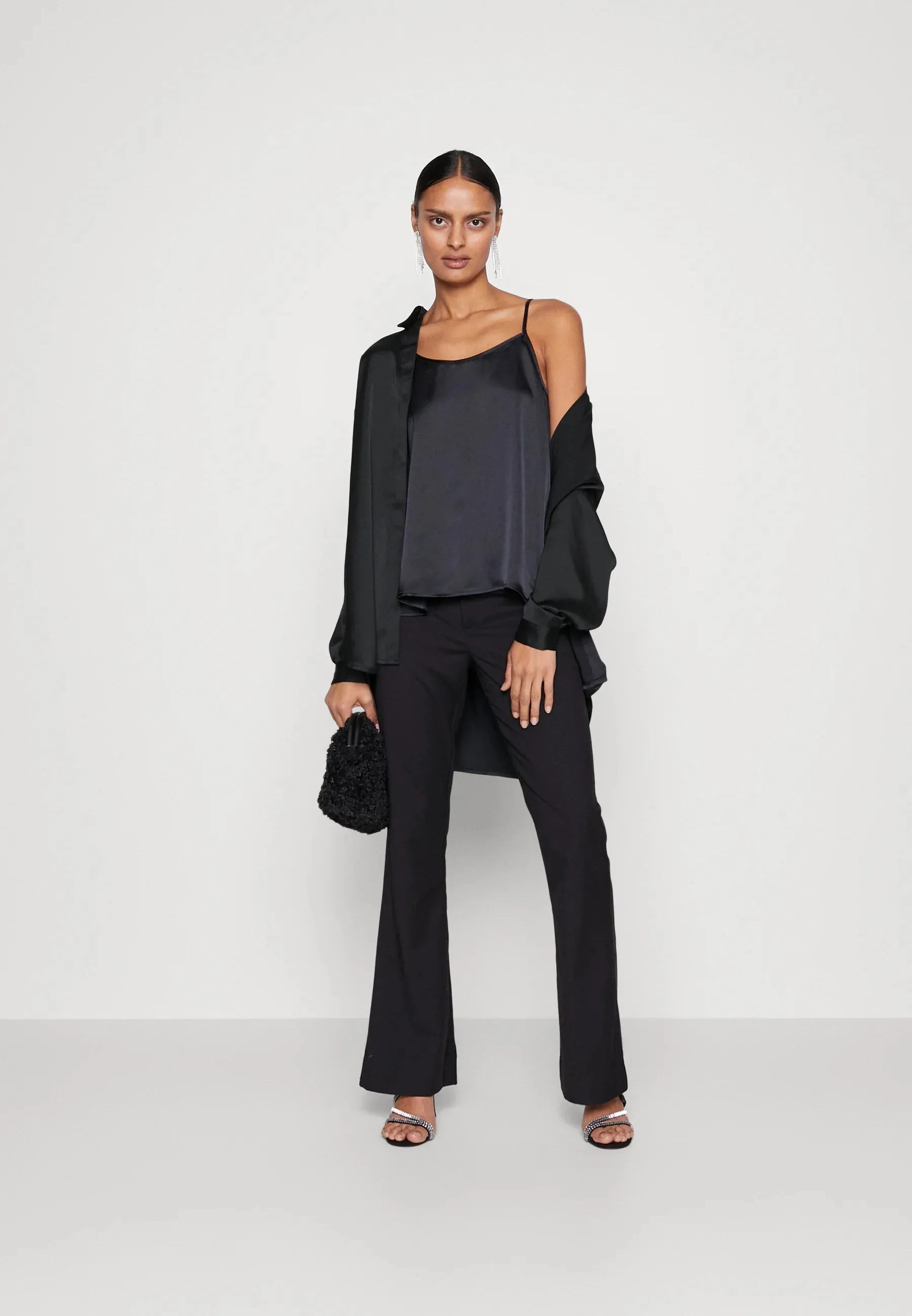 MSCH Jeanita  Black Satin Shirt