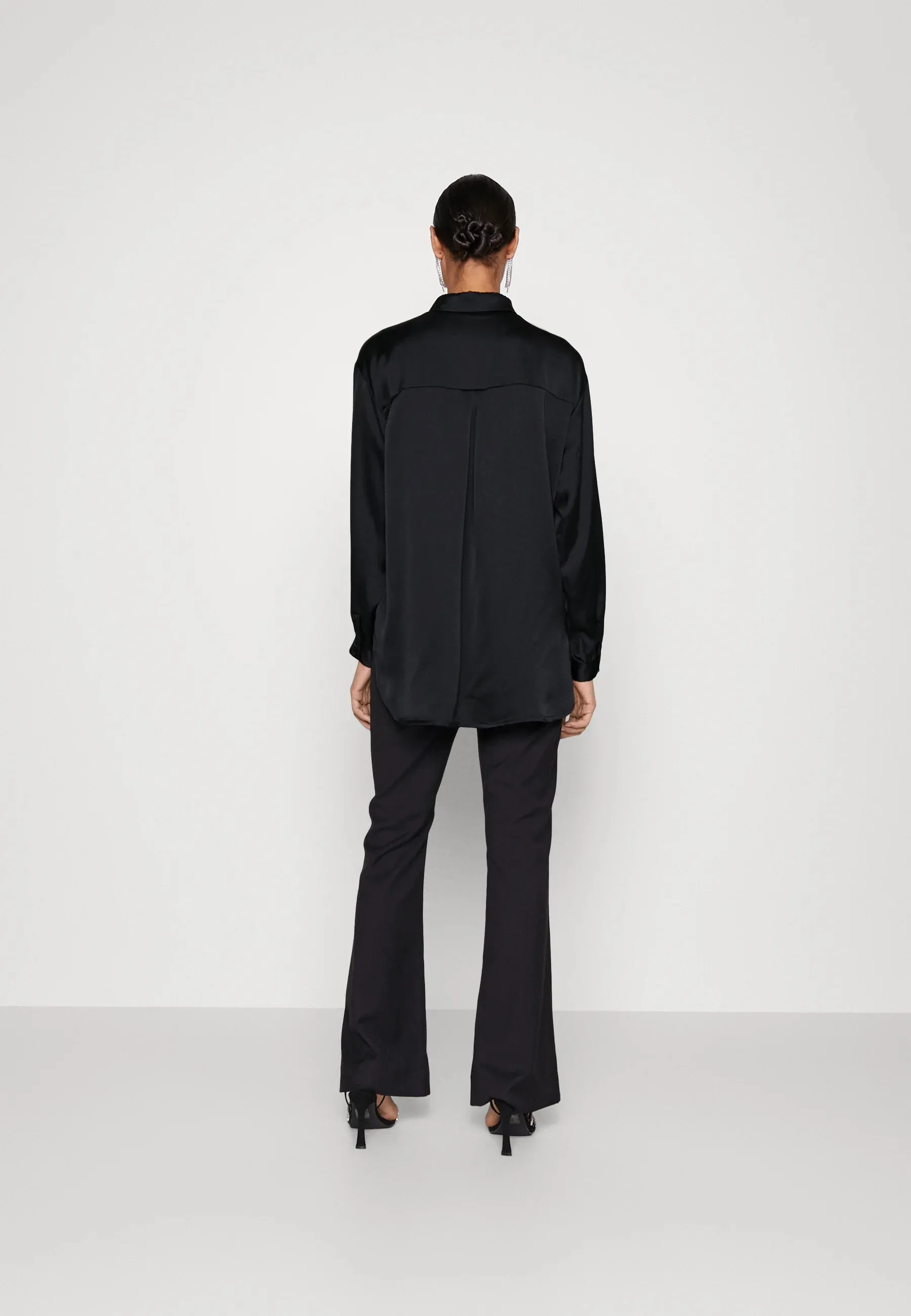 MSCH Jeanita  Black Satin Shirt