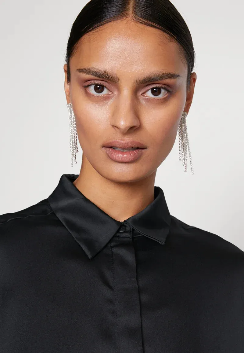MSCH Jeanita  Black Satin Shirt