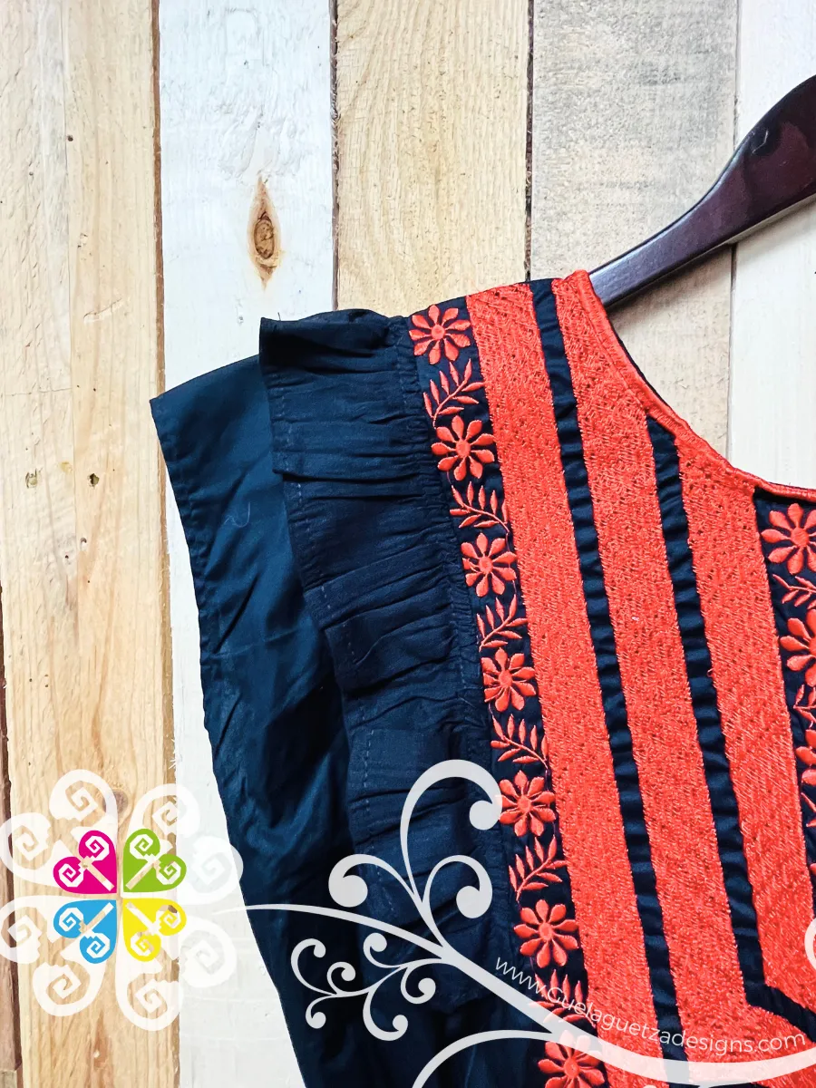 Navy Blue Tehuana Bonita Dress