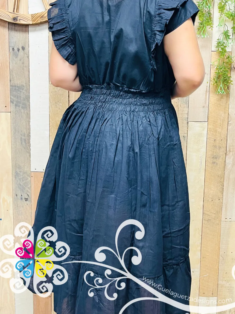 Navy Blue Tehuana Bonita Dress