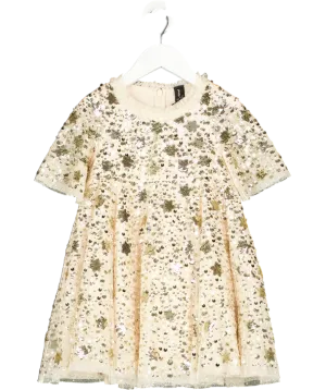 Needle & Thread Nude Shooting Star Sequin Embellished Cape Mini Dress 3 Years
