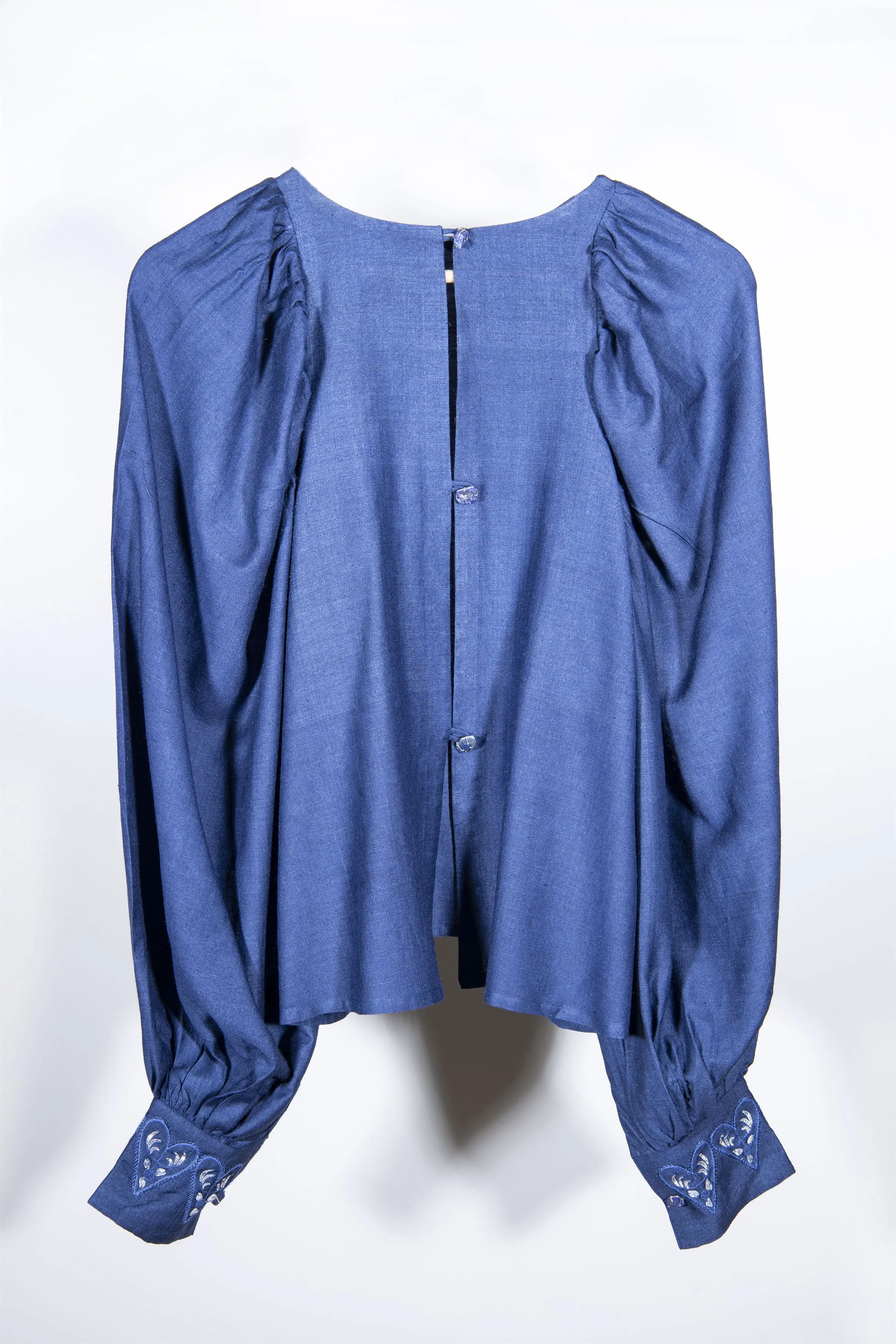 New Season Summer to Fall 2024-Top Racer Embroidered Silk Midnight Blue-MB/TS/053-Suzanne-Fashion Edit Hemji