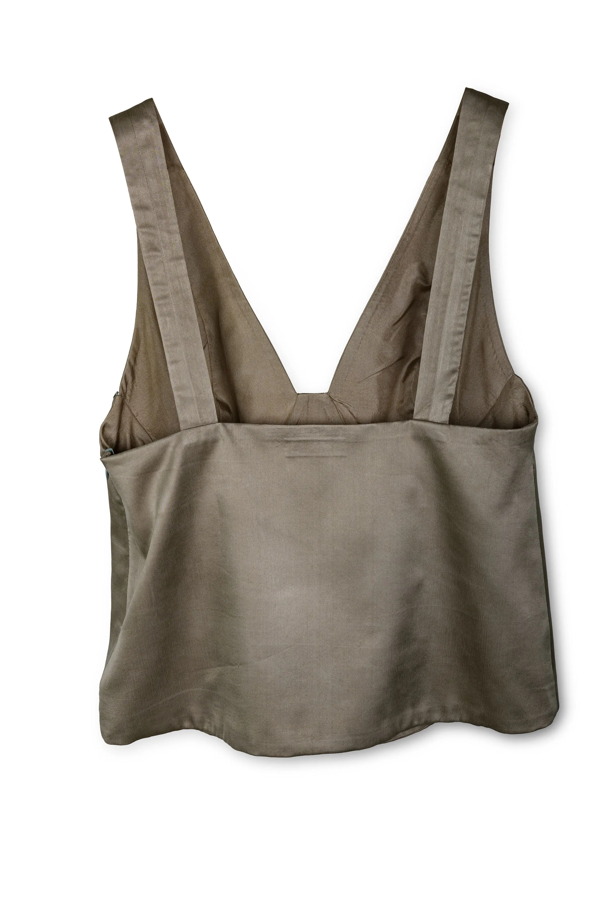 New Season Summer to Fall 2024-Top Singlet Silk Crepe Dirty Grey-GR/S/069-Suzanne-Fashion Edit Hemji