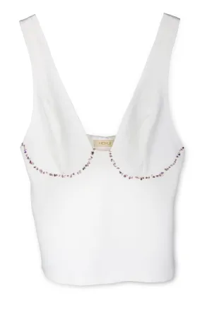 New Season Summer to Fall 2024-Top Singlet Silk Crepe White-WH/CR/068-Suzanne-Fashion Edit Hemji