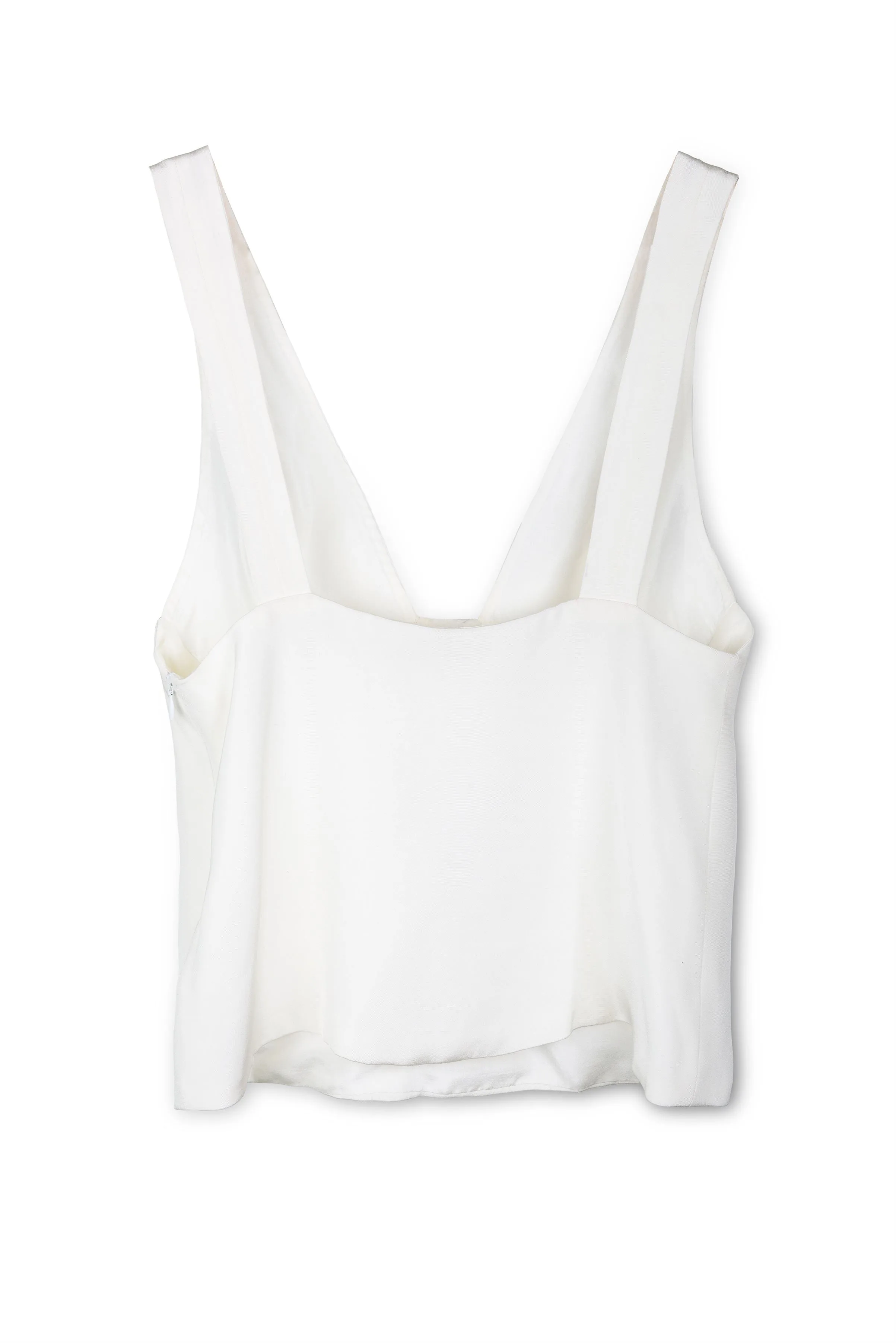 New Season Summer to Fall 2024-Top Singlet Silk Crepe White-WH/CR/068-Suzanne-Fashion Edit Hemji
