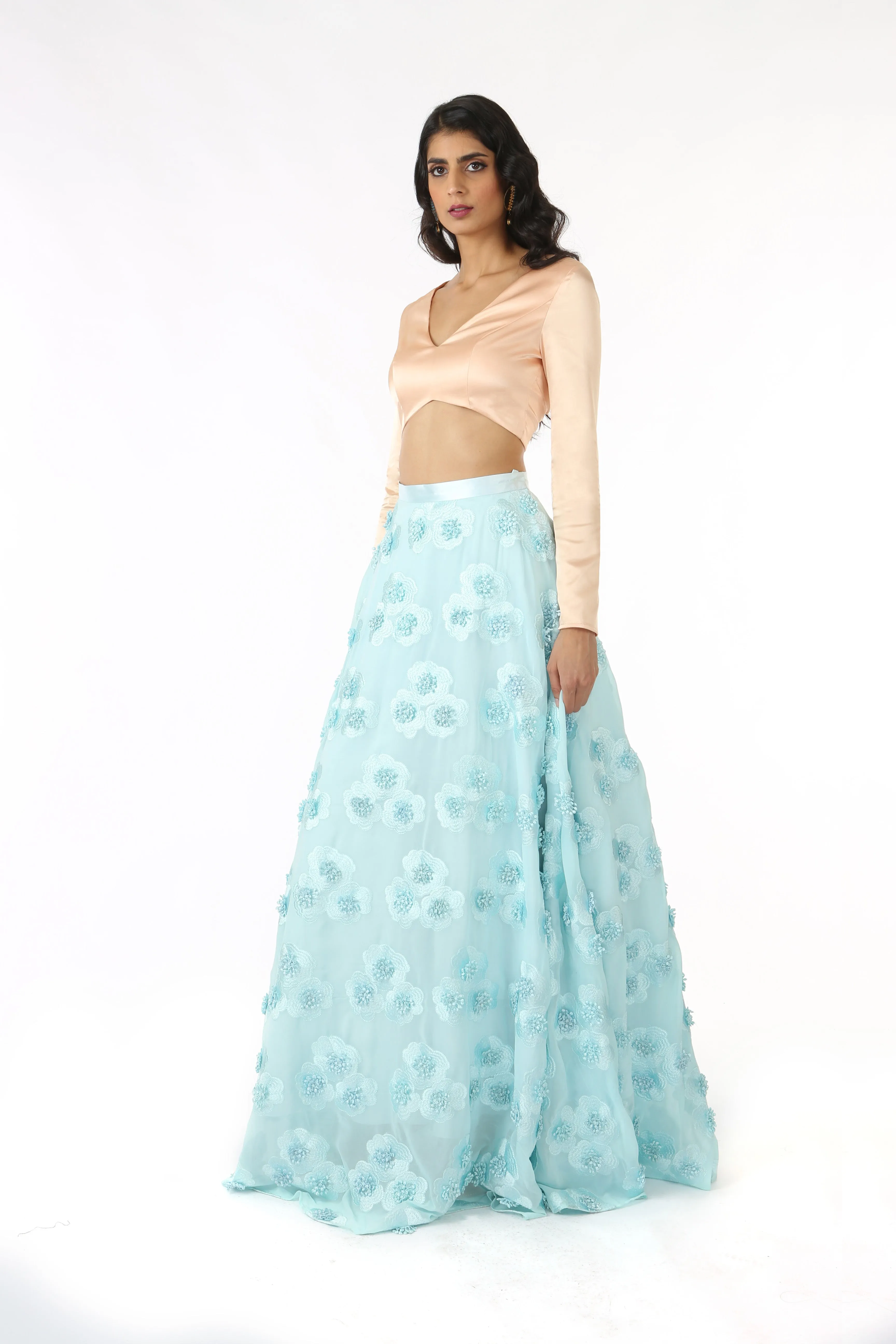 NIDA Long Sleeve Satin Top