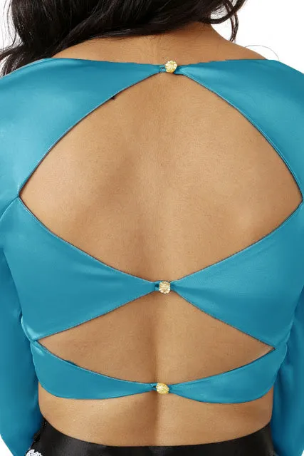 NIDA Long Sleeve Satin Top