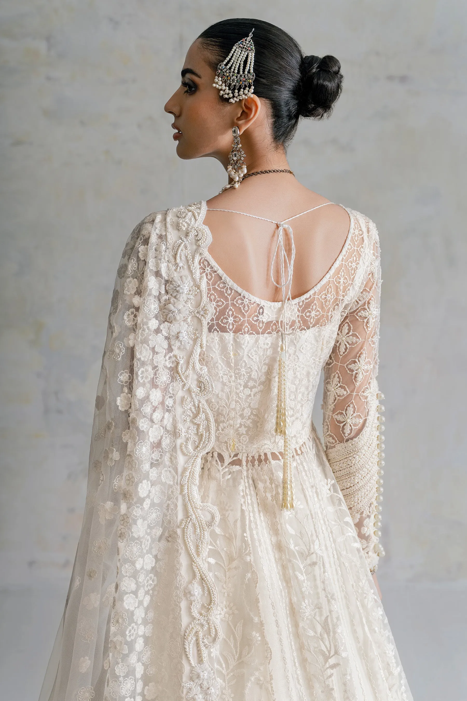 Nikkah Dress in Pishwas Frock and White Lehenga Style