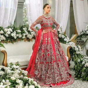 Nomi Ansari Pink Front Open Gown Lehenga Pakistani Wedding Dresses