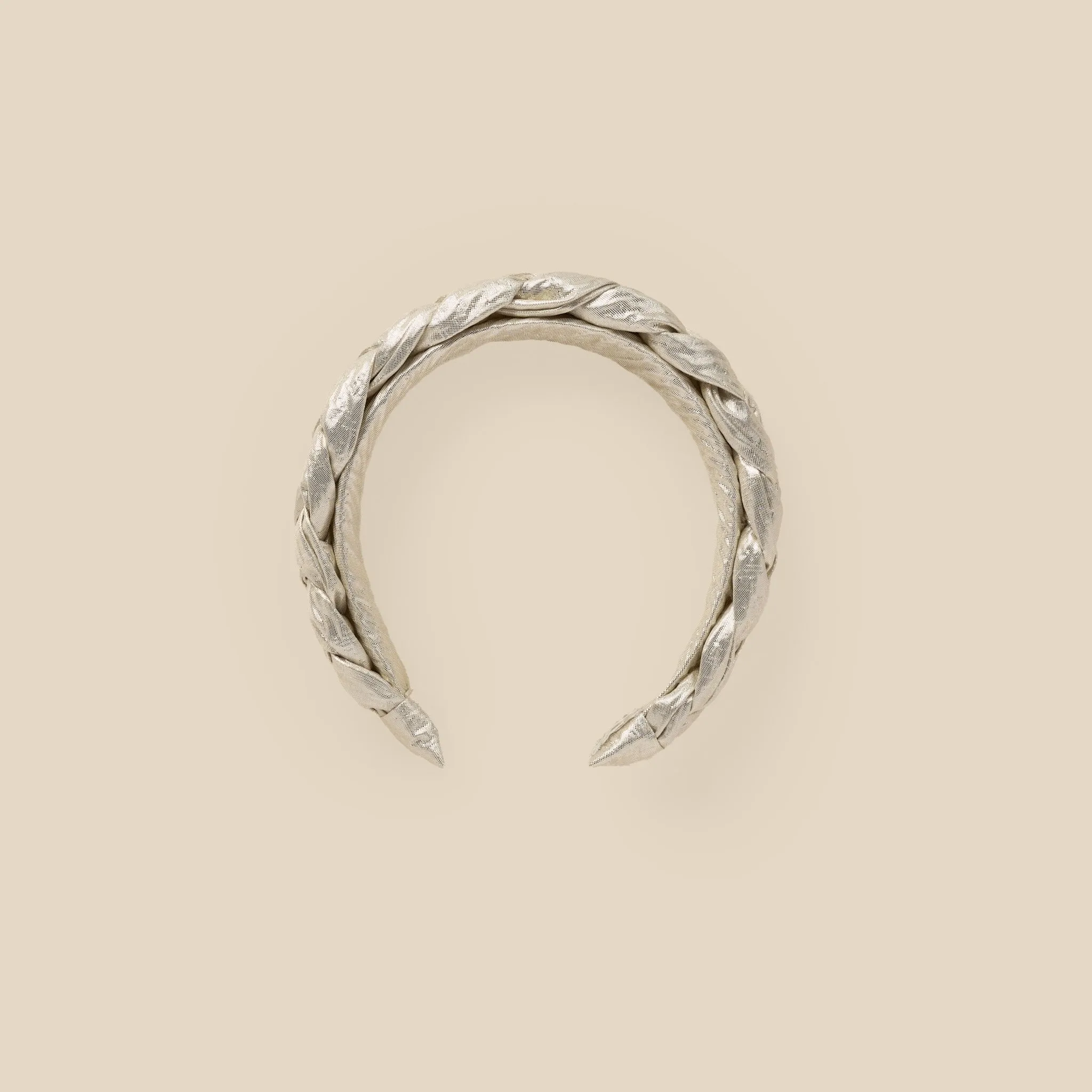 Noralee Metallic Braided Headband in Champagne
