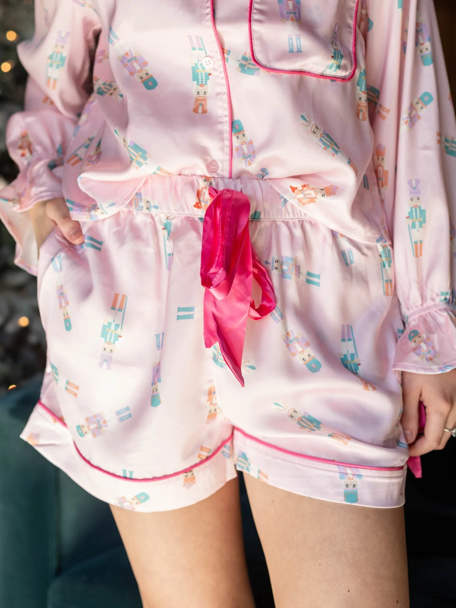 Nutcracker PJ Satin Short Set