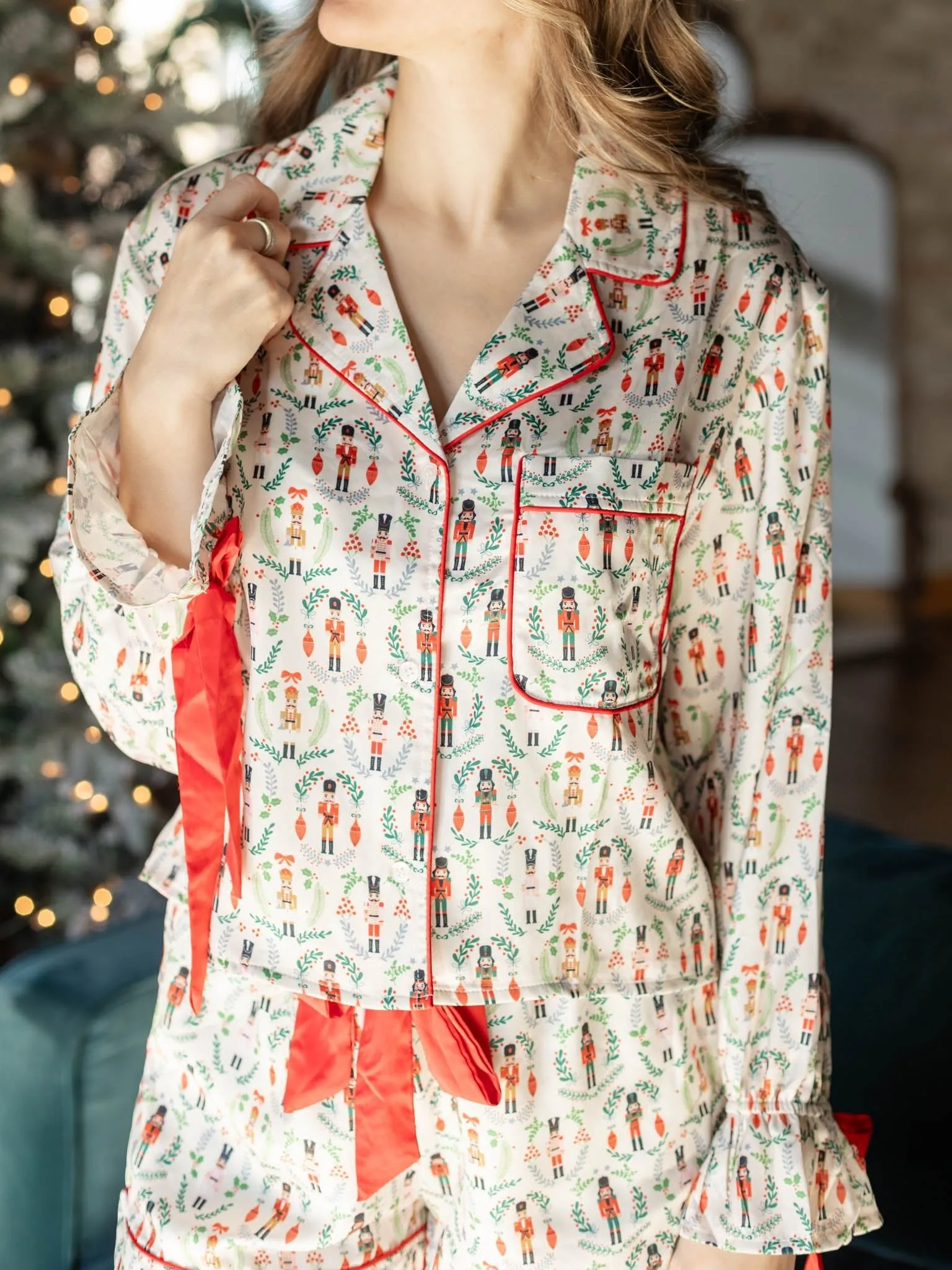 Nutcracker PJ Satin Short Set