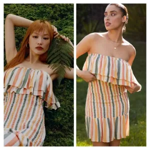 NWT Anthropologie Strapless Smocked Dress