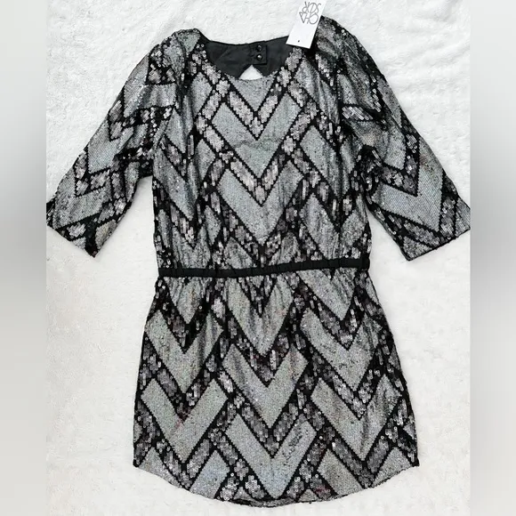 NWT- CHASER Sequin Open Back Mini Dress