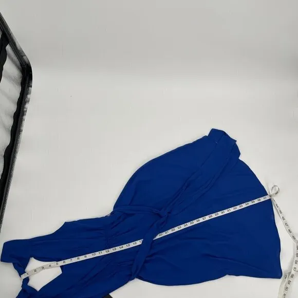 NWT Express Royal Blue High Low Belted Sleeveless Dress Womens Size XS Open Back