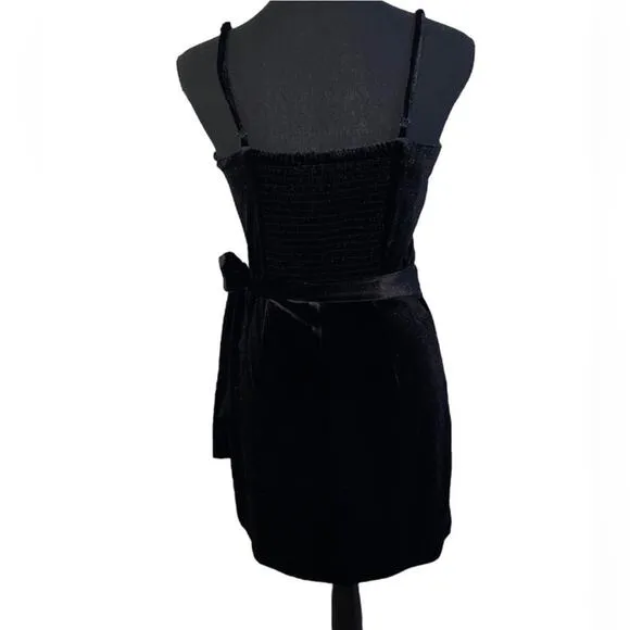 NWT! Gianni Bini Selena Square Neck Black Velvet Dress - Size 4