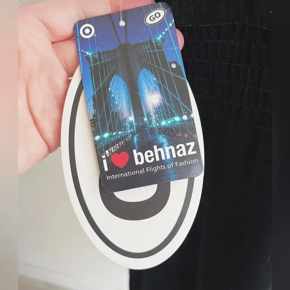 NWT BEHNAZ SARAFPOUR x TARGET | Black Velvet Dress | 13