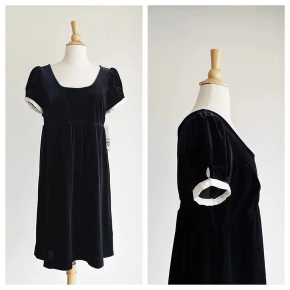 NWT BEHNAZ SARAFPOUR x TARGET | Black Velvet Dress | 13