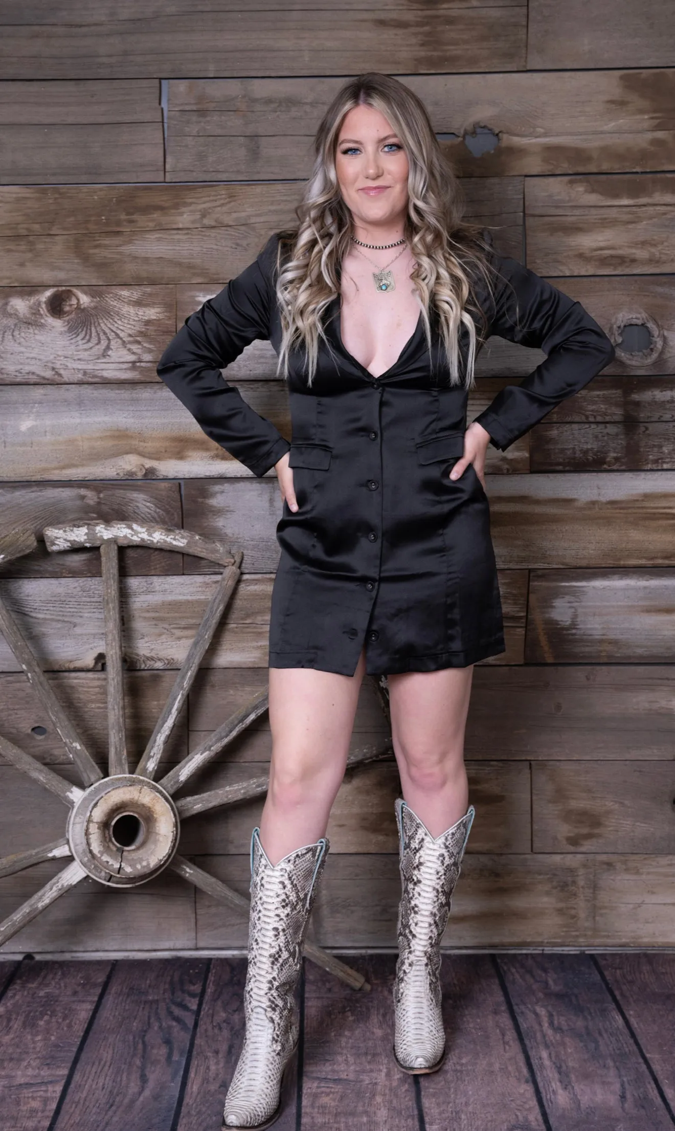 Oakdale Satin Blazer Dress
