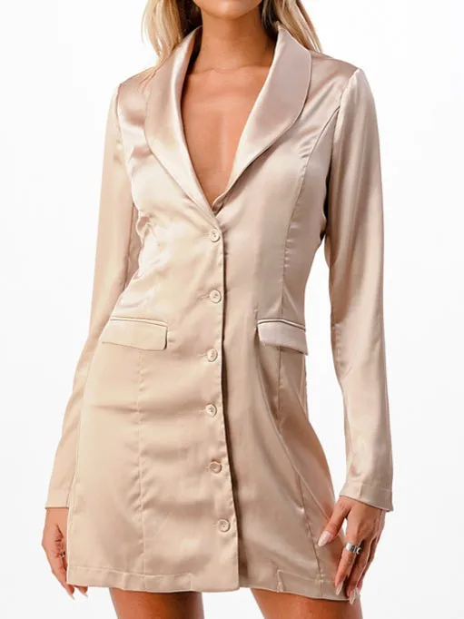 Oakdale Satin Blazer Dress