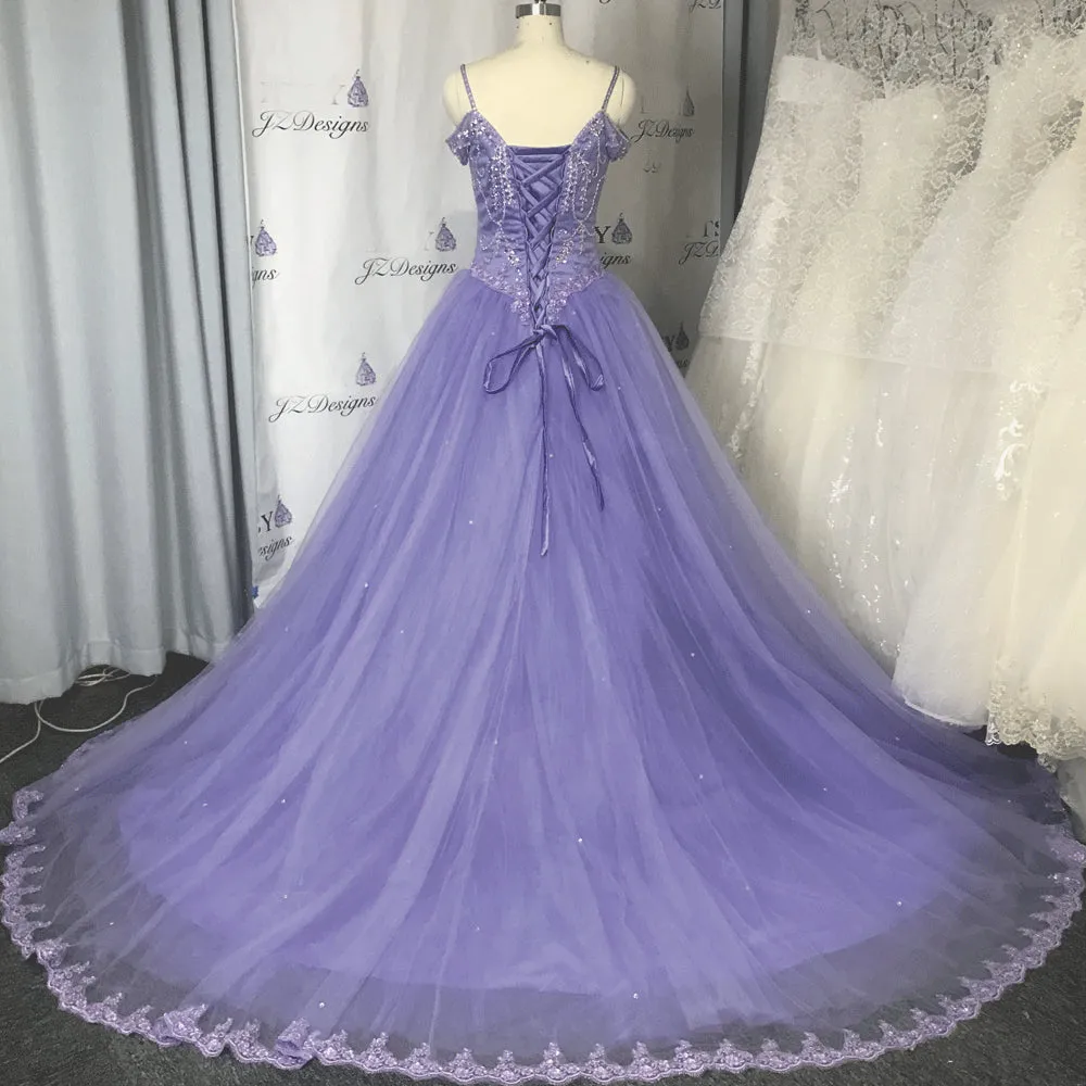 off the shoulder purple prom dresses 2020 beaded crystals elegant lace appliqué prom gown