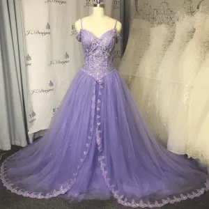 off the shoulder purple prom dresses 2020 beaded crystals elegant lace appliqué prom gown