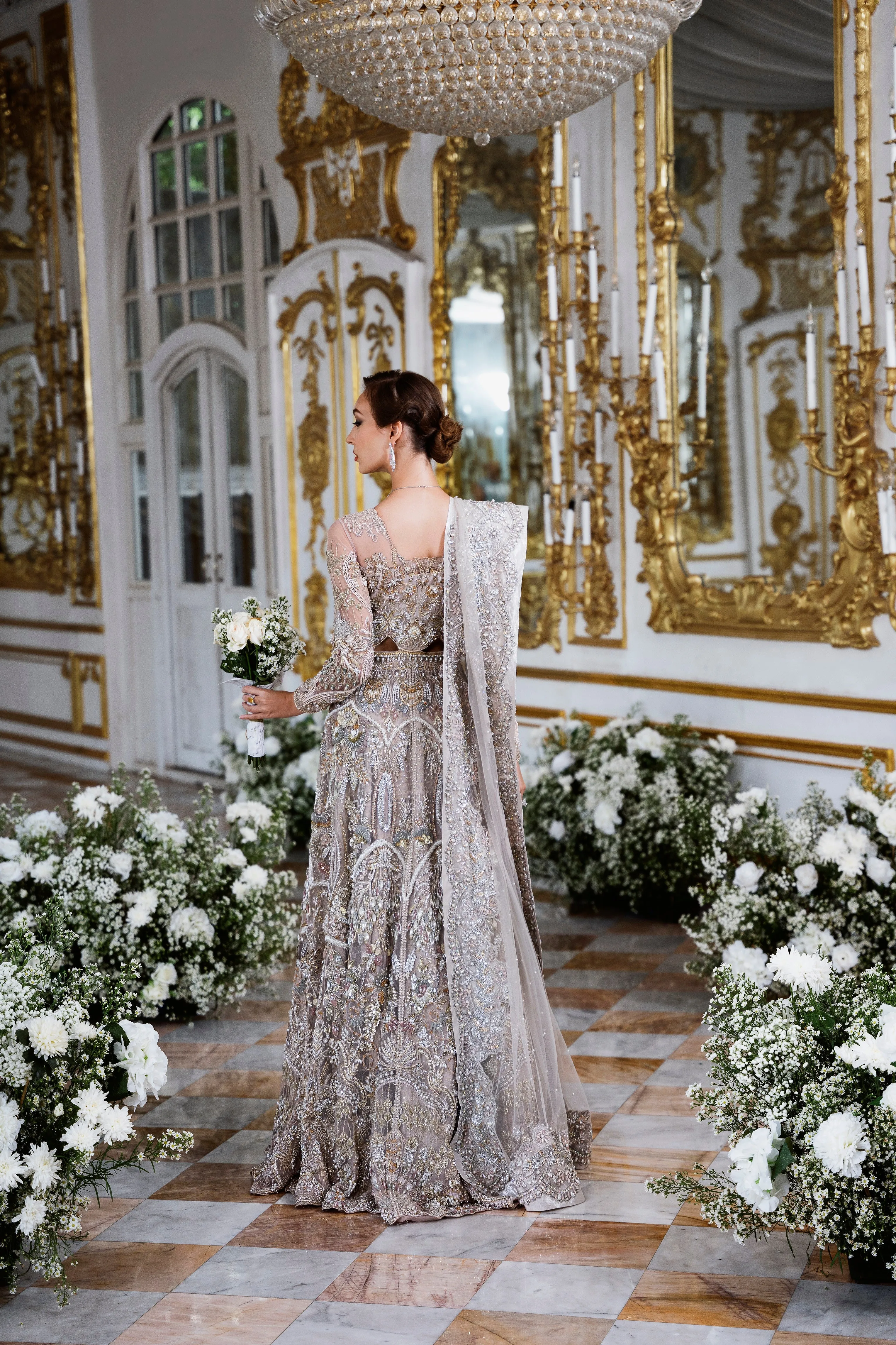 Open Gown and Wedding Lehenga Pakistani Bridal Dress