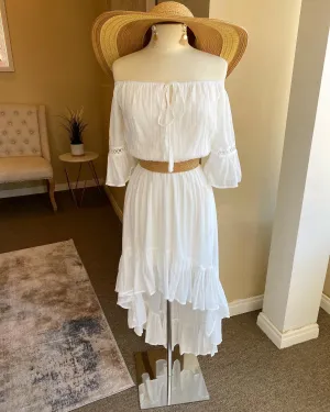 O/S Linen Flowy High Low Dress