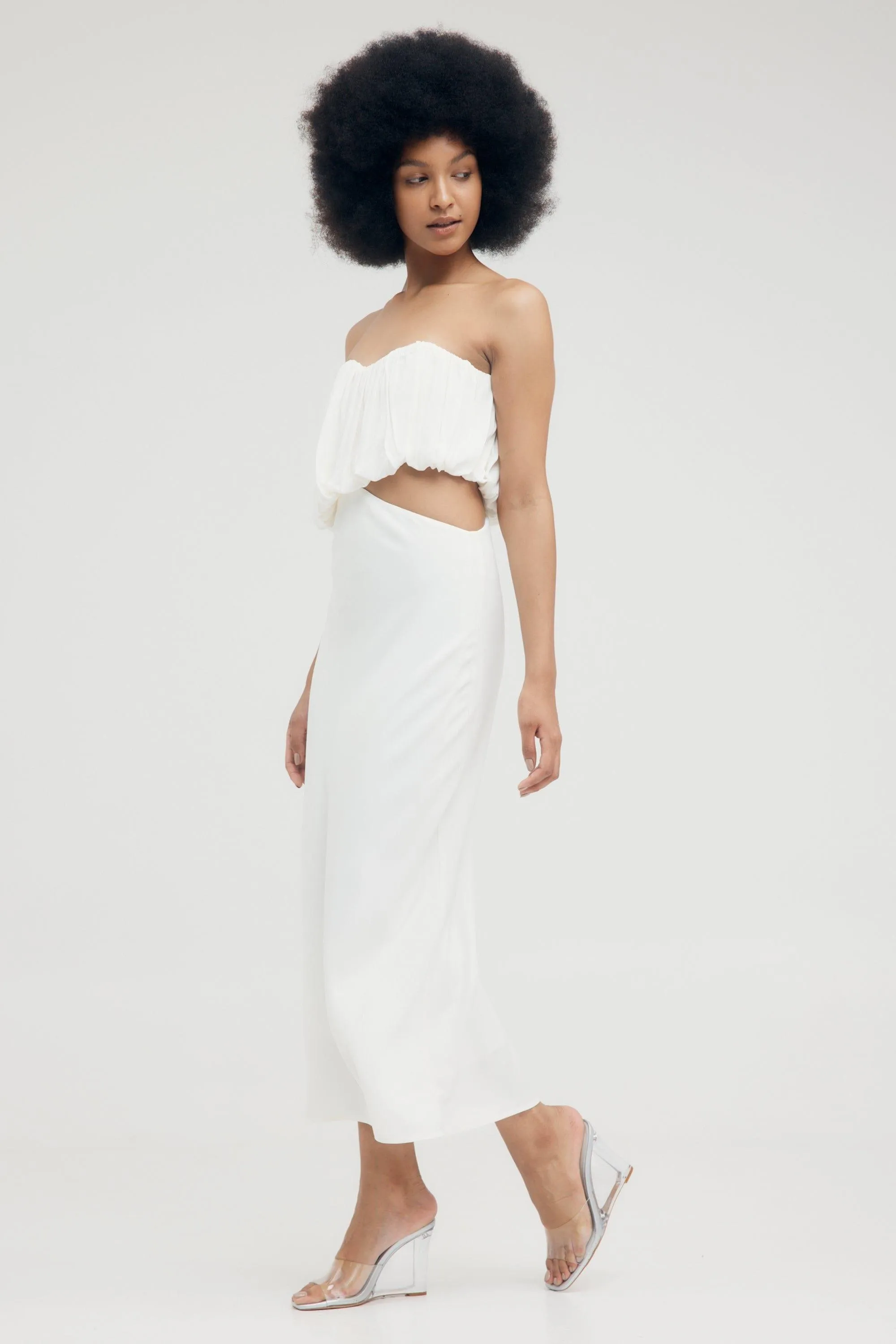 OVERFLOW 2.0 STRAPLESS DRESS | VANILLA