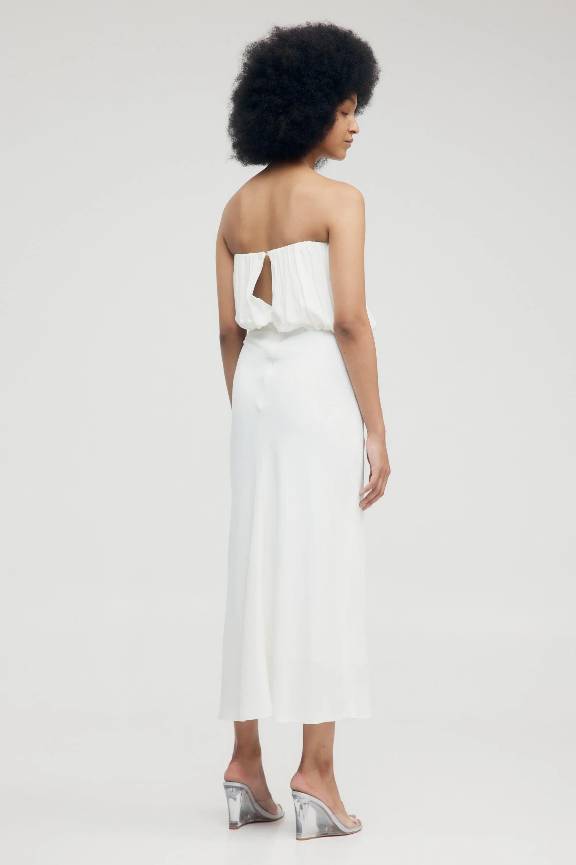 OVERFLOW 2.0 STRAPLESS DRESS | VANILLA