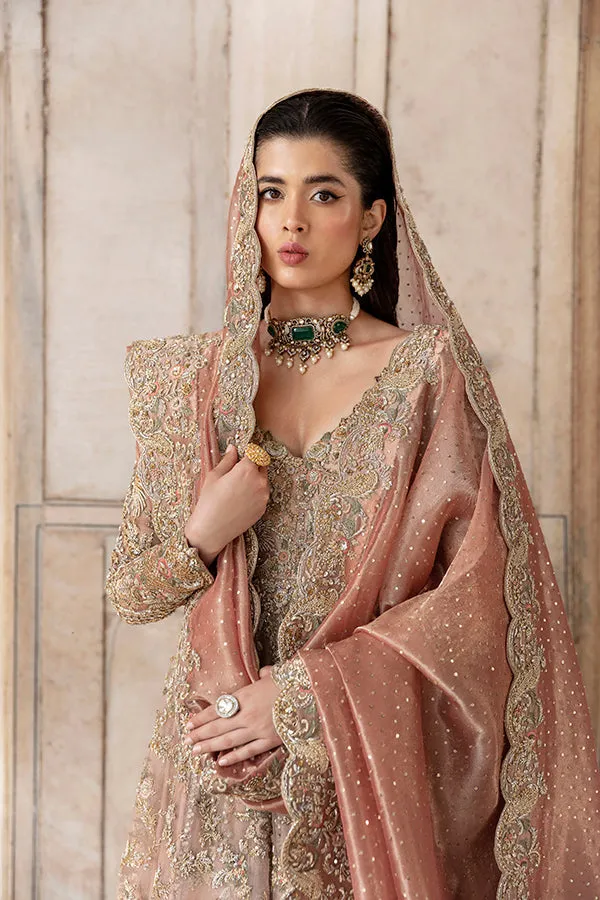 Pakistani Bridal Dress in Pishwas Frock Lehenga Style