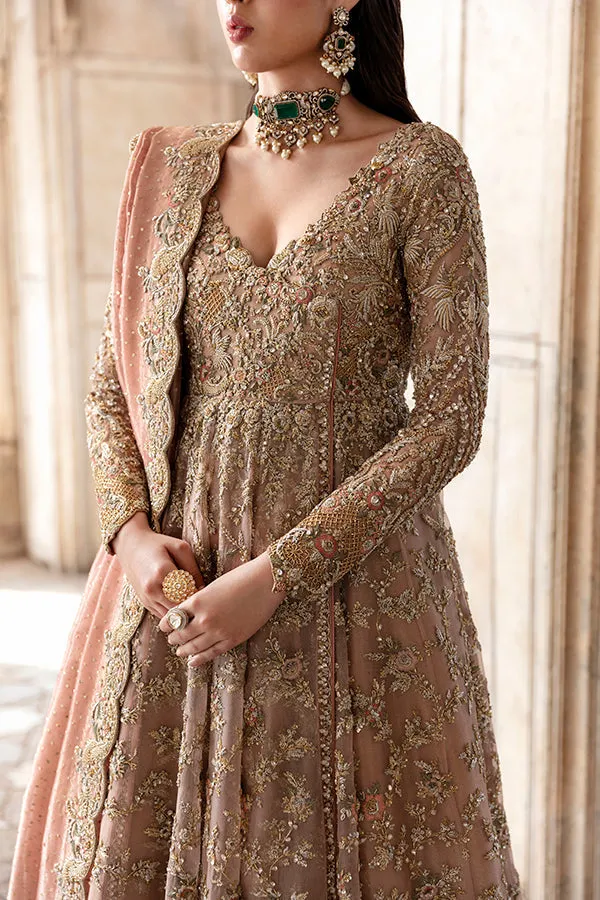 Pakistani Bridal Dress in Pishwas Frock Lehenga Style