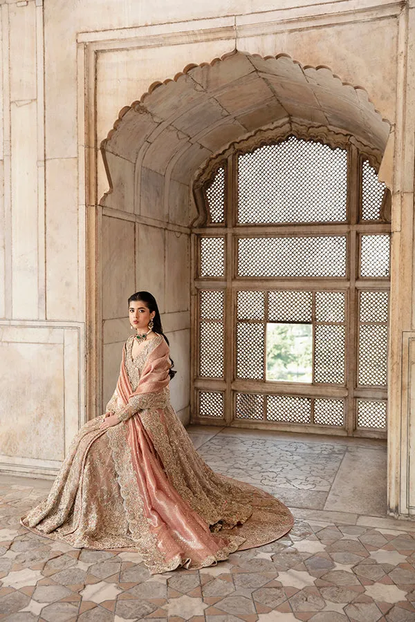 Pakistani Bridal Dress in Pishwas Frock Lehenga Style