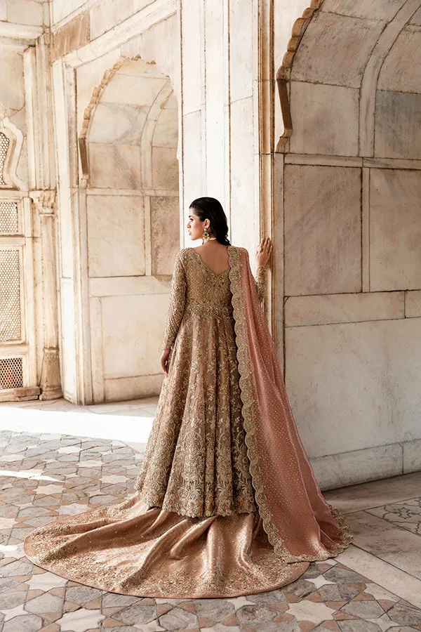 Pakistani Bridal Dress in Pishwas Frock Lehenga Style