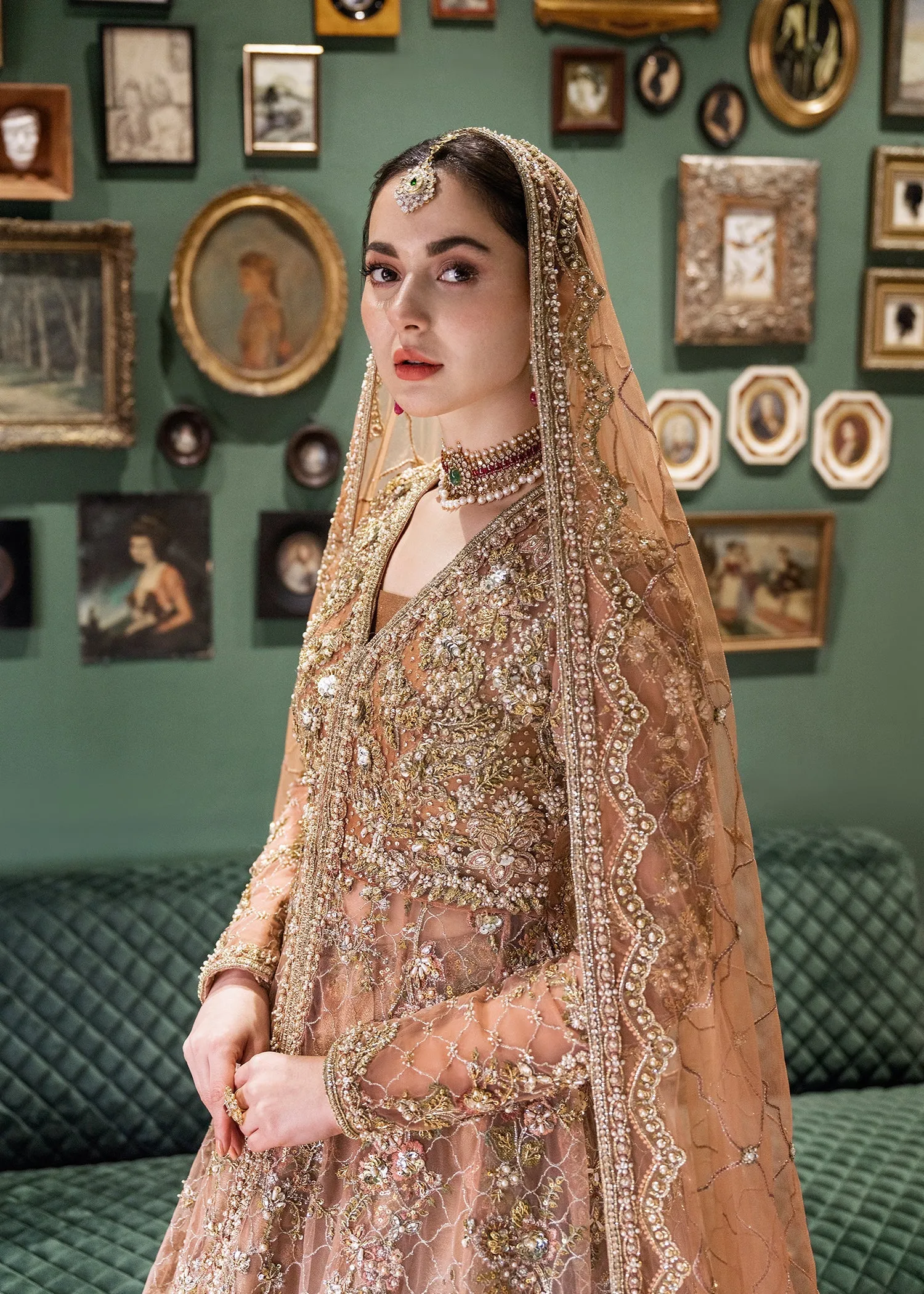 Pakistani Bridal Dress in Pishwas Frock Lehenga Style