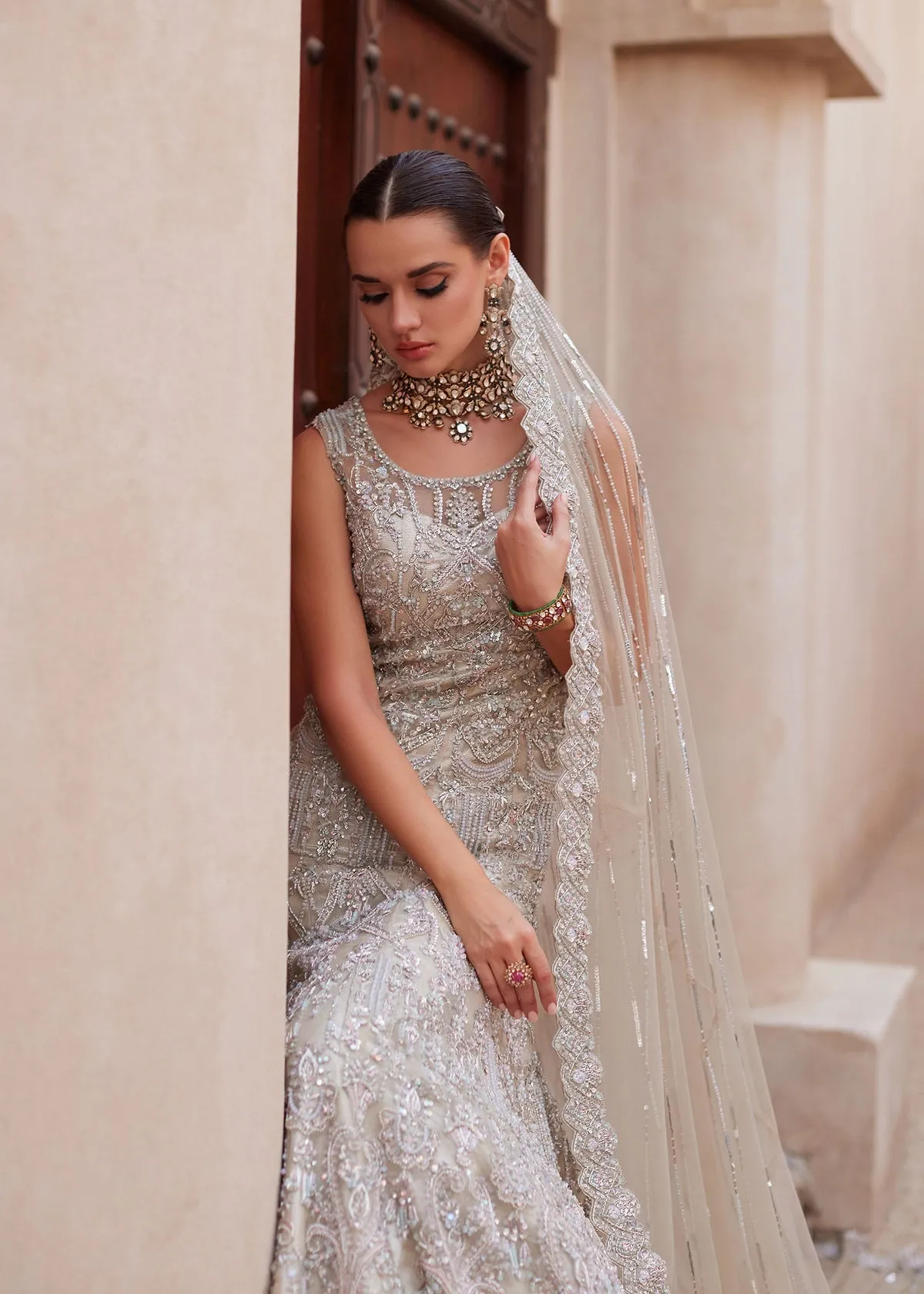Pakistani Bridal Dress in Royal Embellished Gown Style
