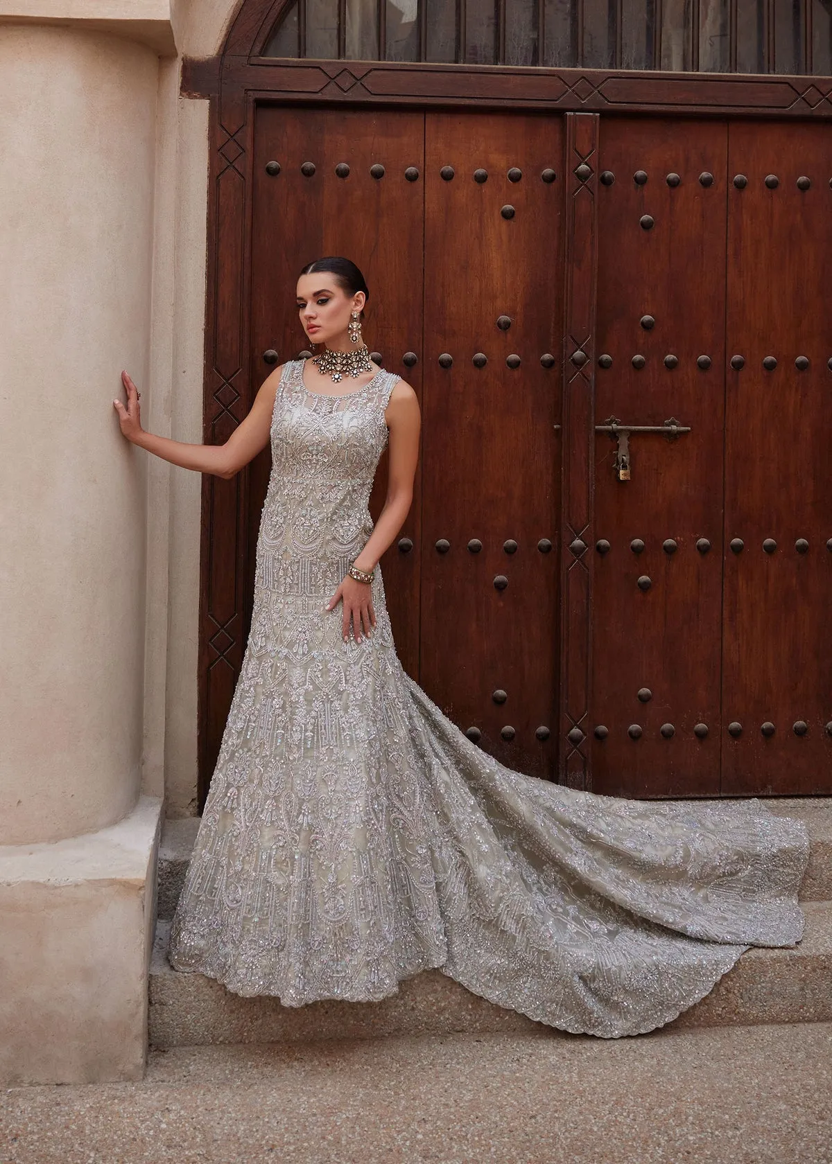 Pakistani Bridal Dress in Royal Embellished Gown Style