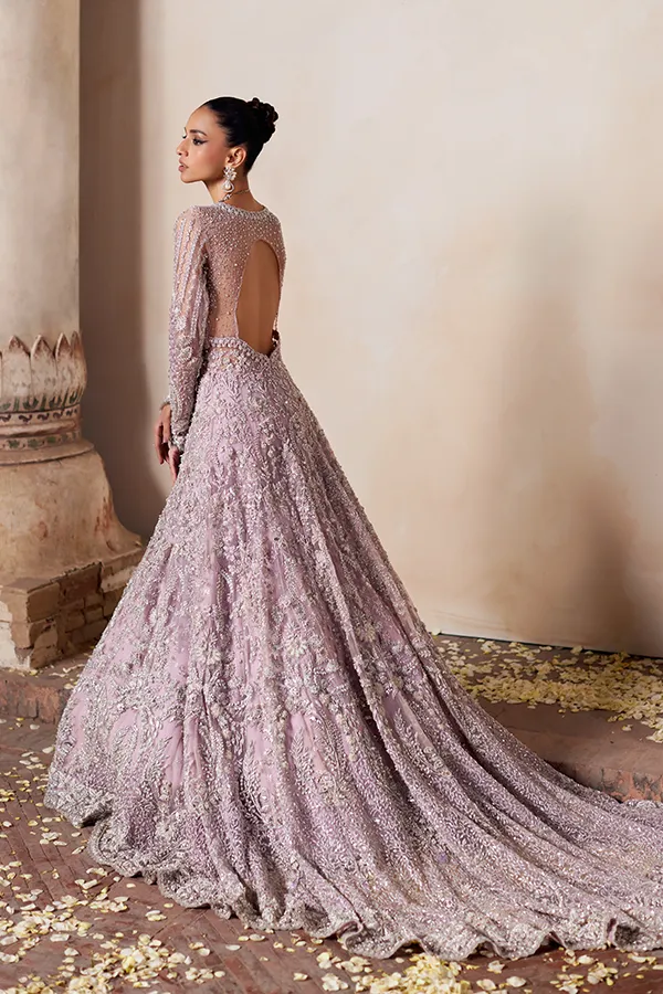 Pakistani Bridal Dress in Royal Long Tail Gown Style