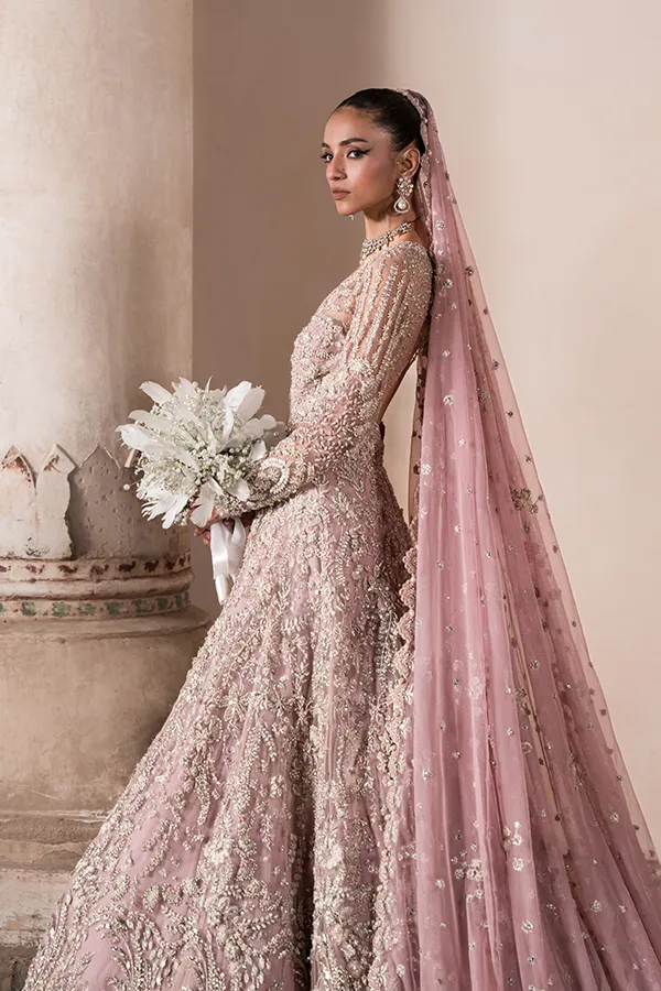 Pakistani Bridal Dress in Royal Long Tail Gown Style