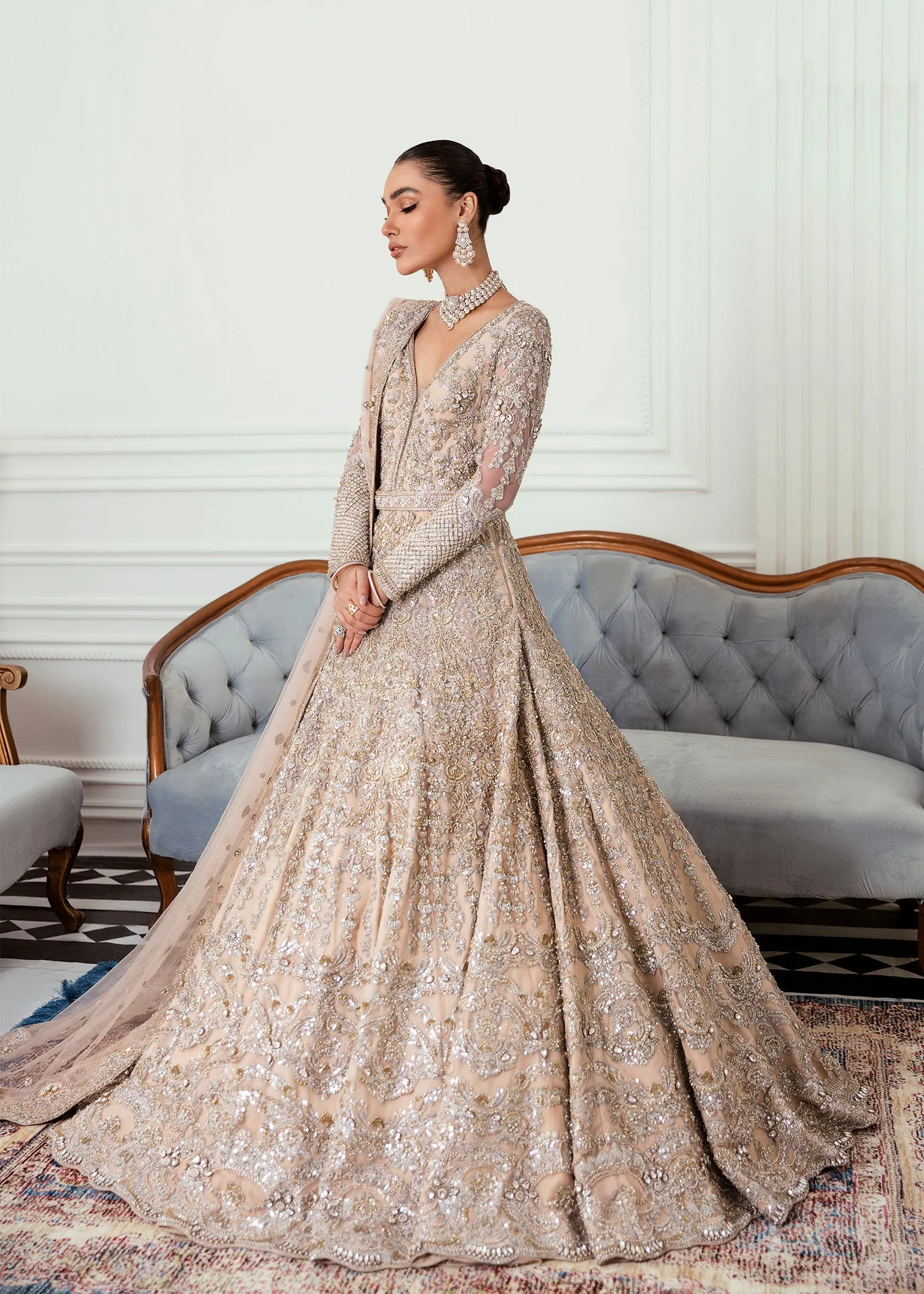Pakistani Bridal Dress in Wedding Lehenga Gown Style
