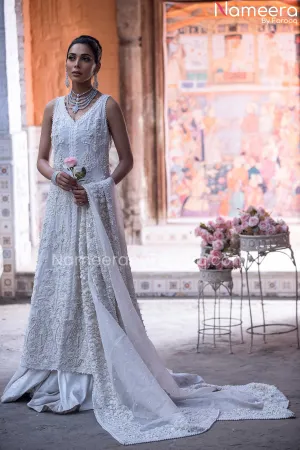 Pakistani Bridal Gown with Gharara and Dupatta #BS556
