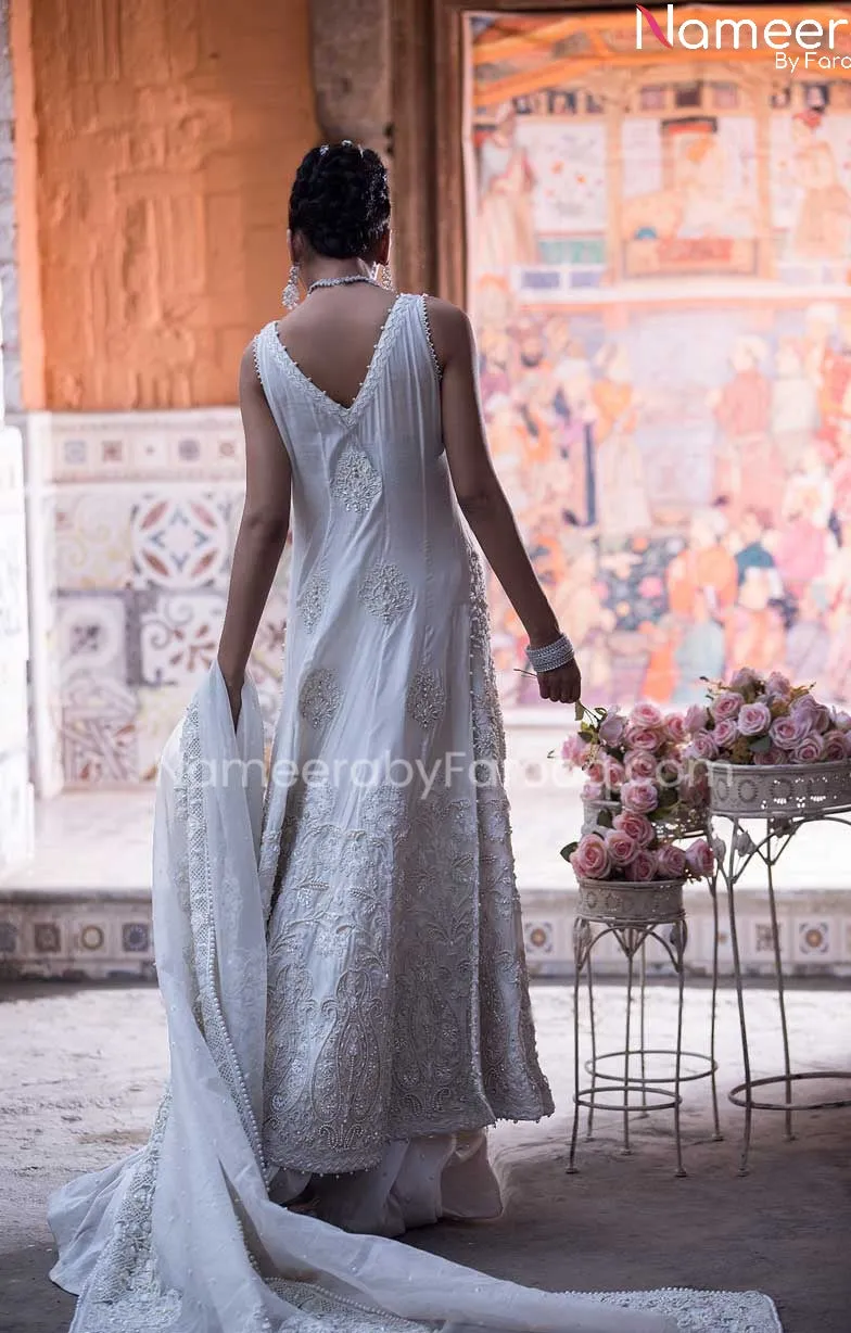 Pakistani Bridal Gown with Gharara and Dupatta #BS556