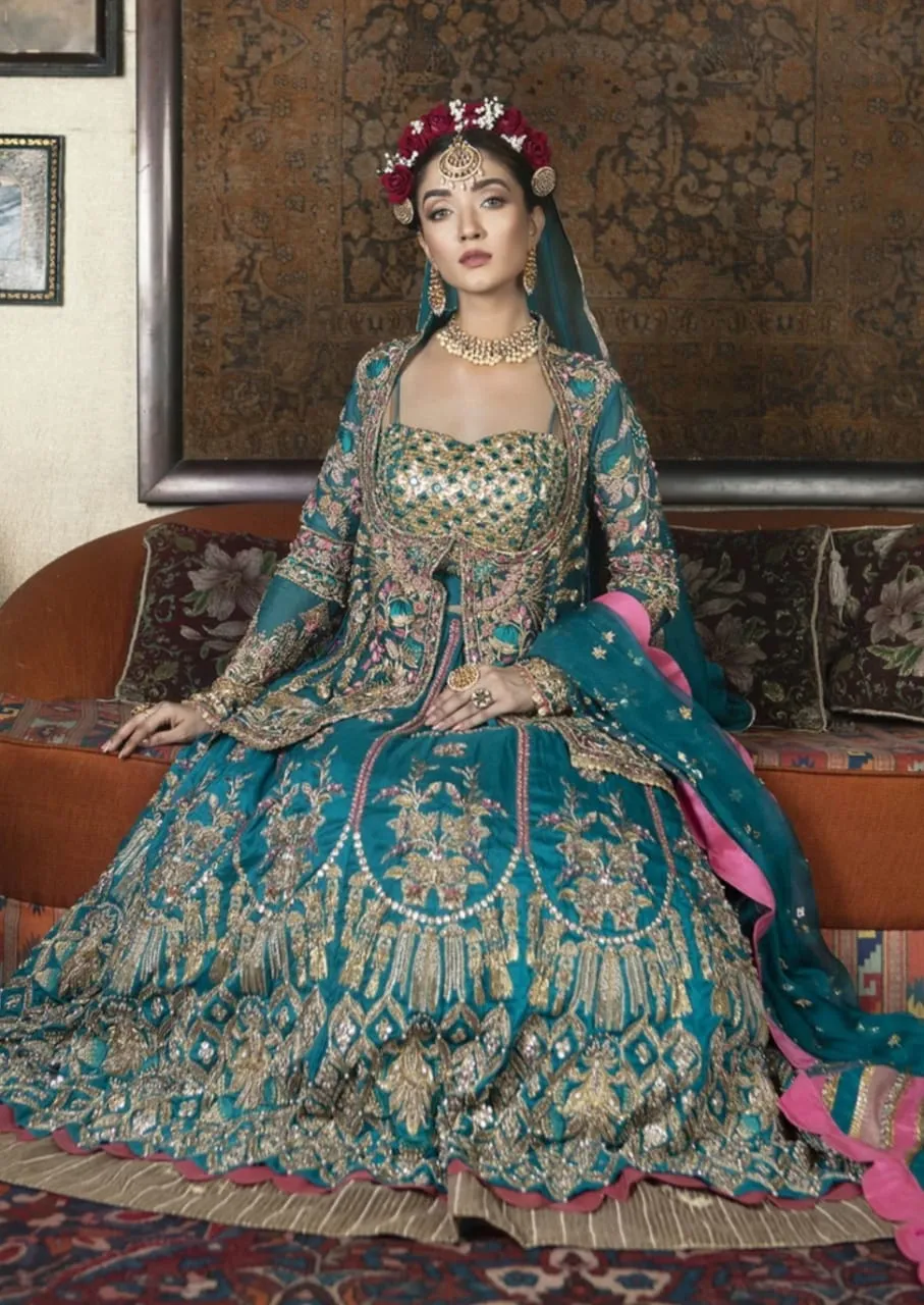 Pakistani Bridal Gown with Lehnga #Y6237
