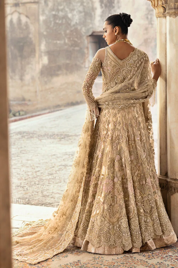 Pakistani Bridal Outfit in Lehenga and Open Gown Style