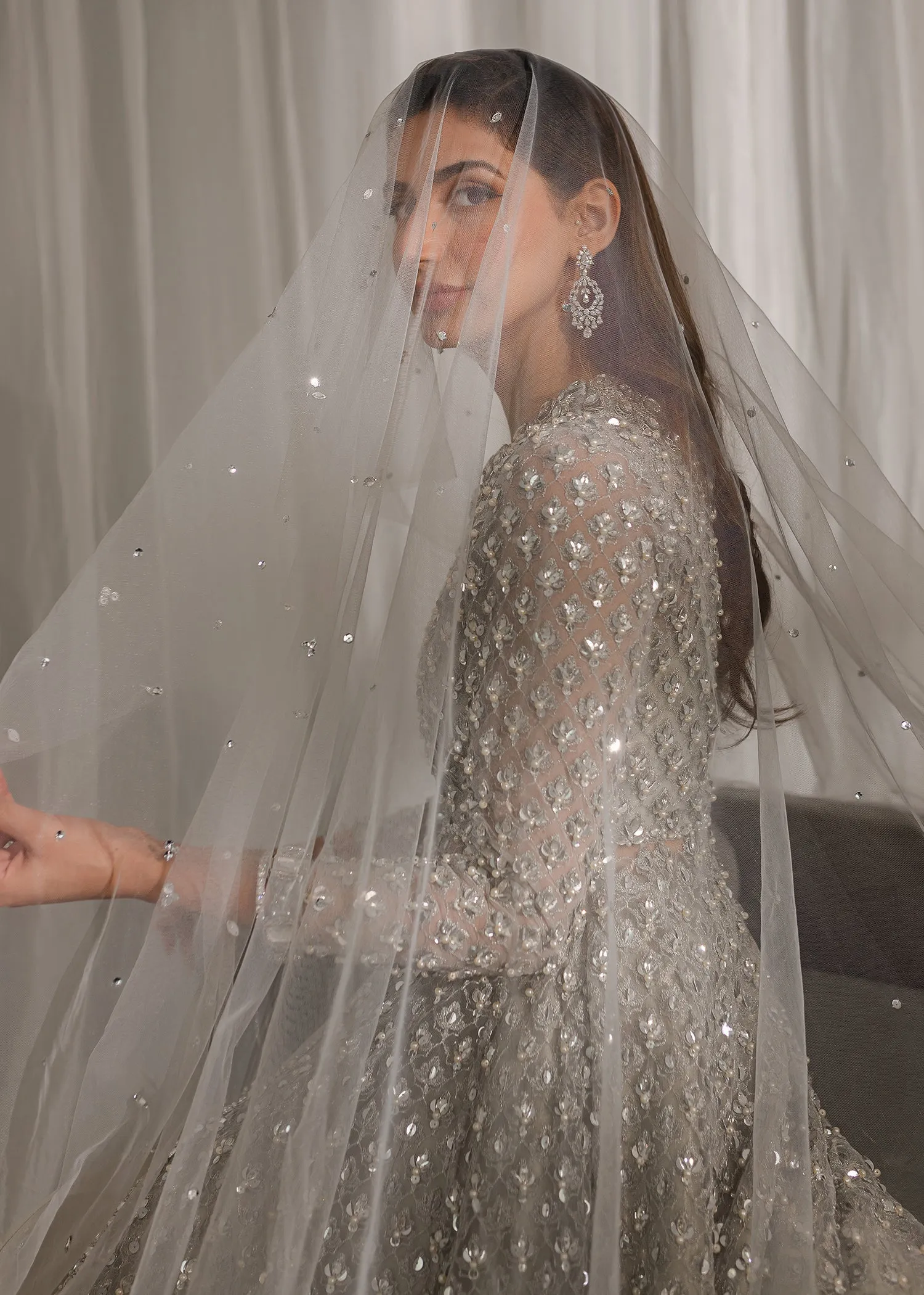Pakistani Wedding Dress in Open Gown and Lehenga Style