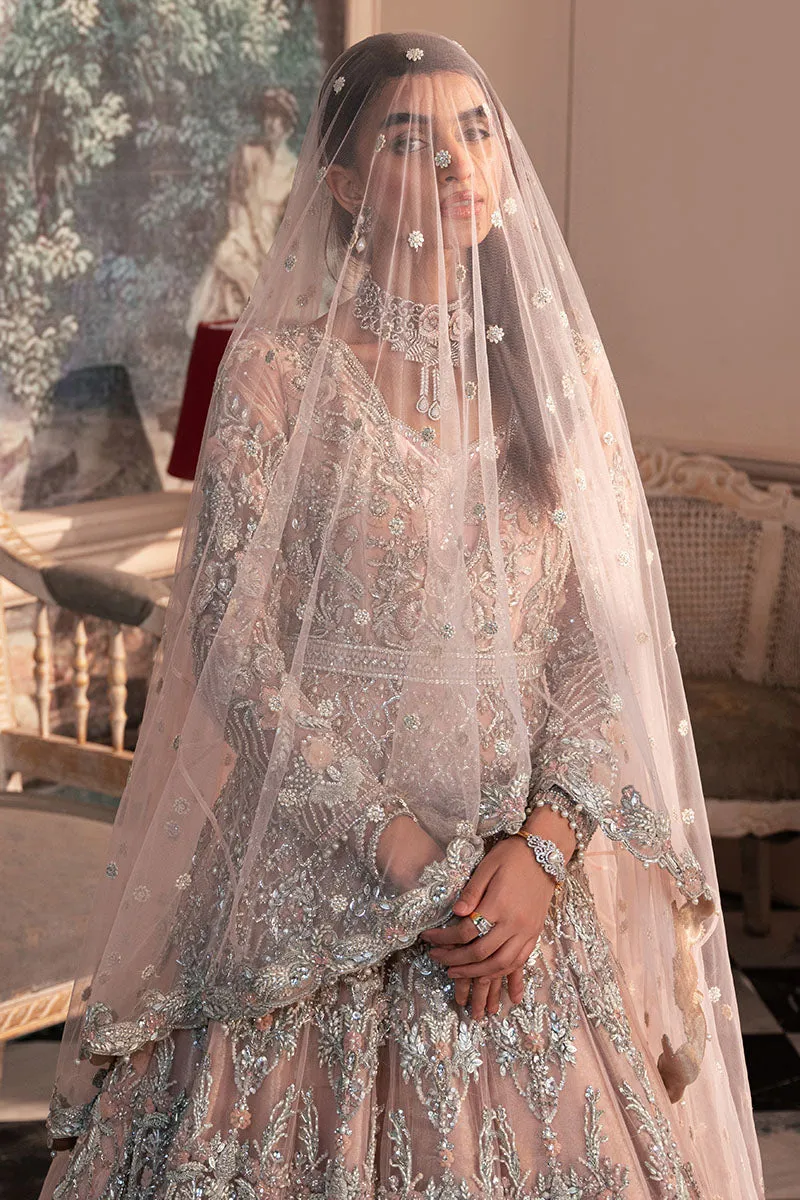 Pakistani Wedding Dress in Pink Bridal Gown Veil Style