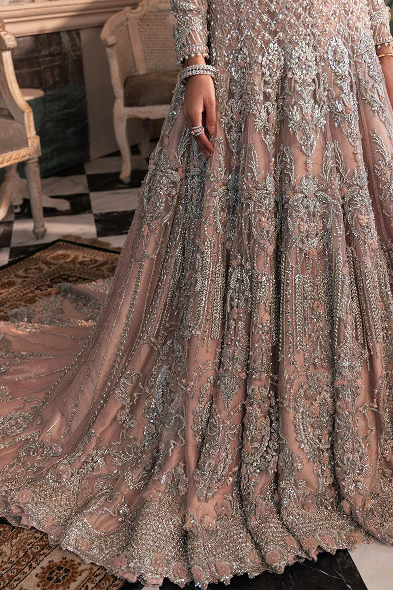Pakistani Wedding Dress in Pink Bridal Gown Veil Style