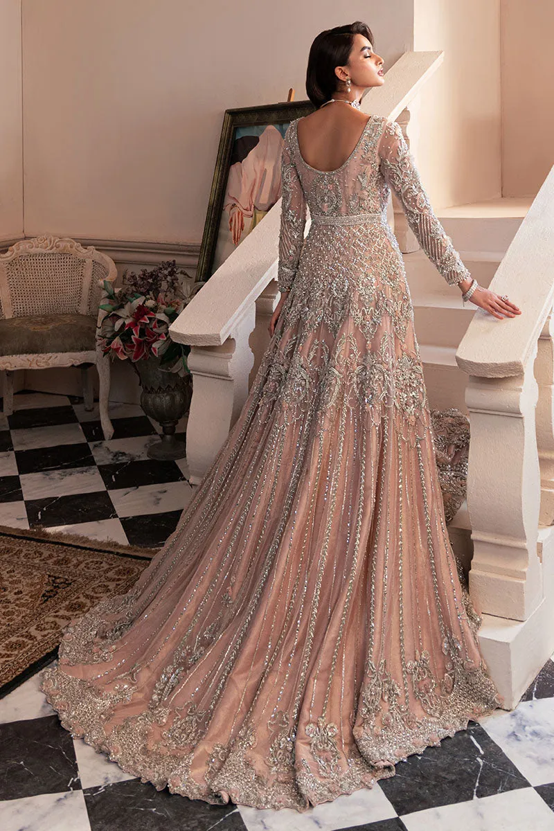 Pakistani Wedding Dress in Pink Bridal Gown Veil Style