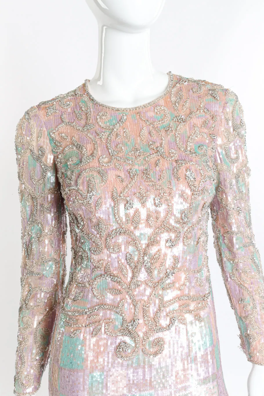 Pastel Fleur Beaded Gown